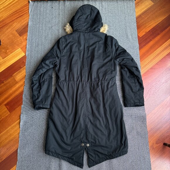 Long Winter Coat Fleeced Parka Faux Fur Hood NEW! - Picture 16 of 16